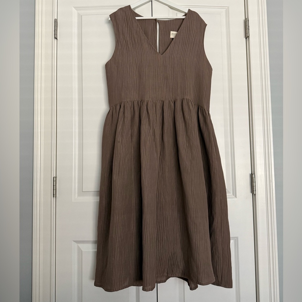 Megan Huntz textures drop waist dress with pockets